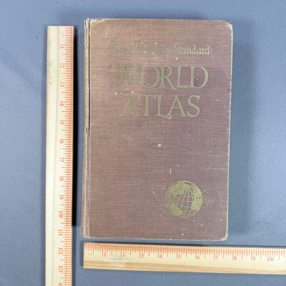 Rand McNally Standard World Atlas Hardcover 1951 Vintage Maps Geography